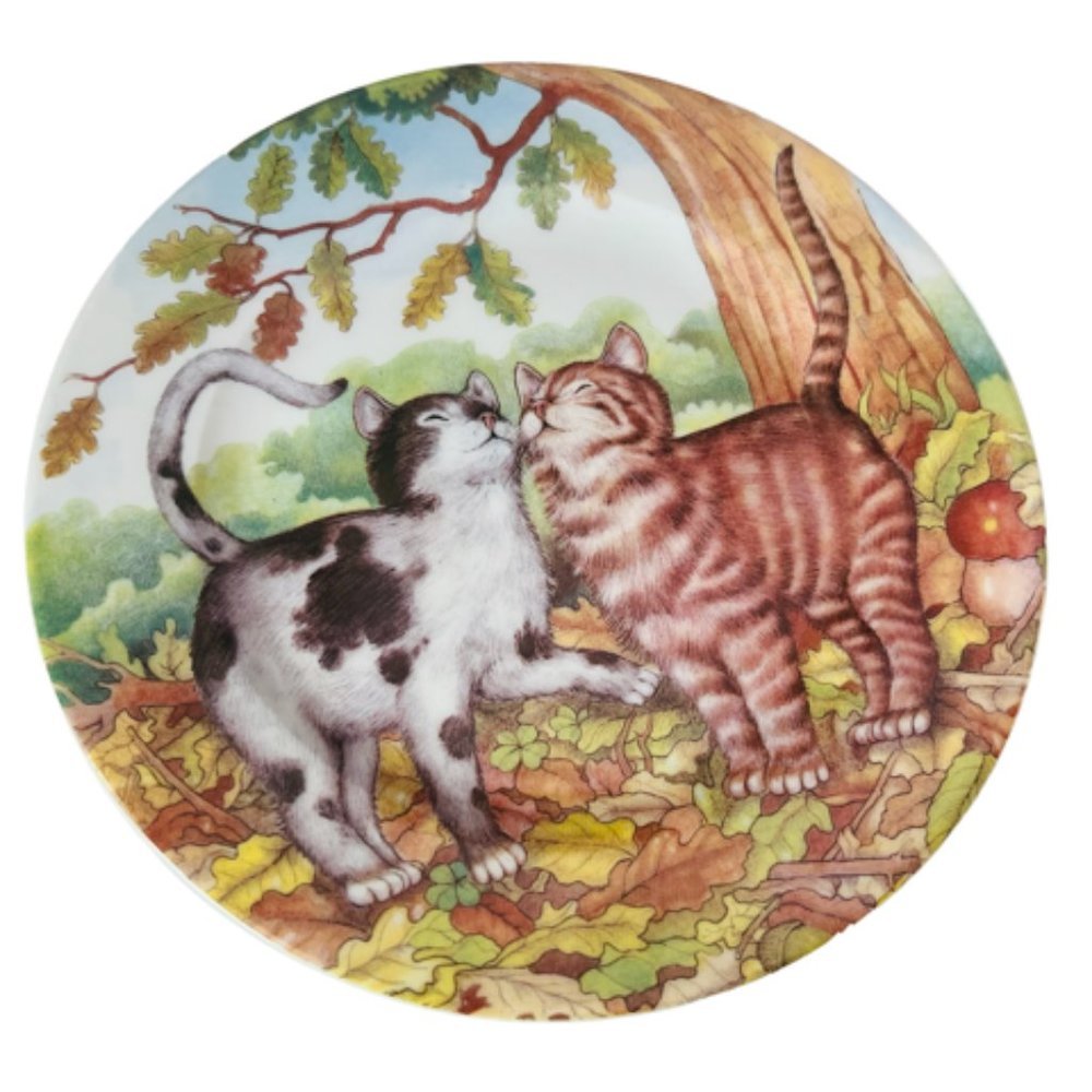 Limoges Cat Kitten Collector Plate St Martin Marino France figurine French vtg 3
